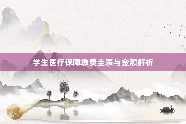 学生医疗保障缴费圭表与金额解析
